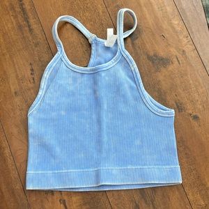 Blue crop tank